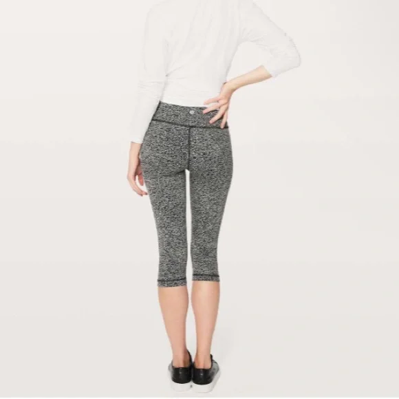 Lululemon Wunder Under Hi-Rise Tight 17" Crackle Jaquard Black White Size 4 - Picture 3 of 8